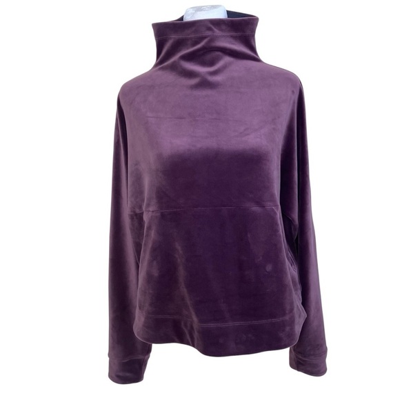PrAna Phoenix Velour Top Funnel Neck in Raisin Soft Cozy Athleisure Yoga Sz S - Picture 3 of 16